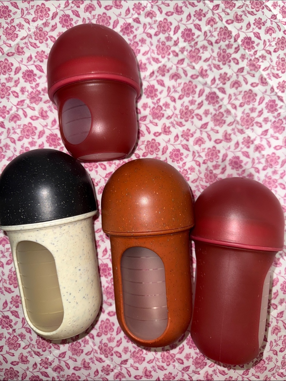 Boon Nursh Silicone Baby Bottles Lot of 4 Neutral Colors